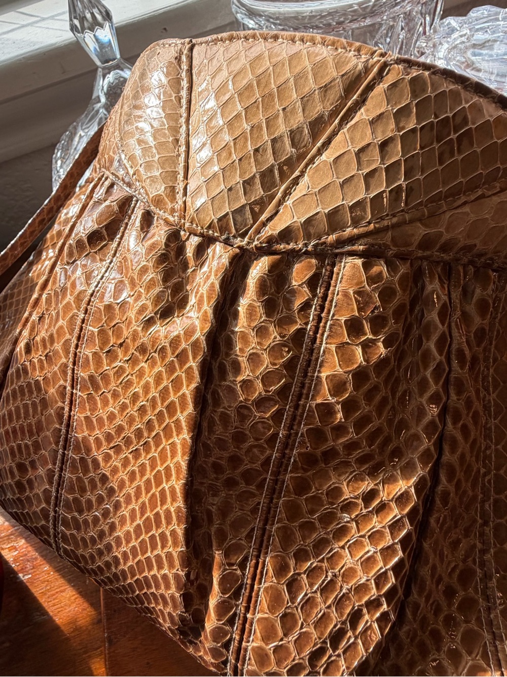 Vintage Bags by Varon Genuine Snakeskin Shoulder Bag NOS $245 Tag